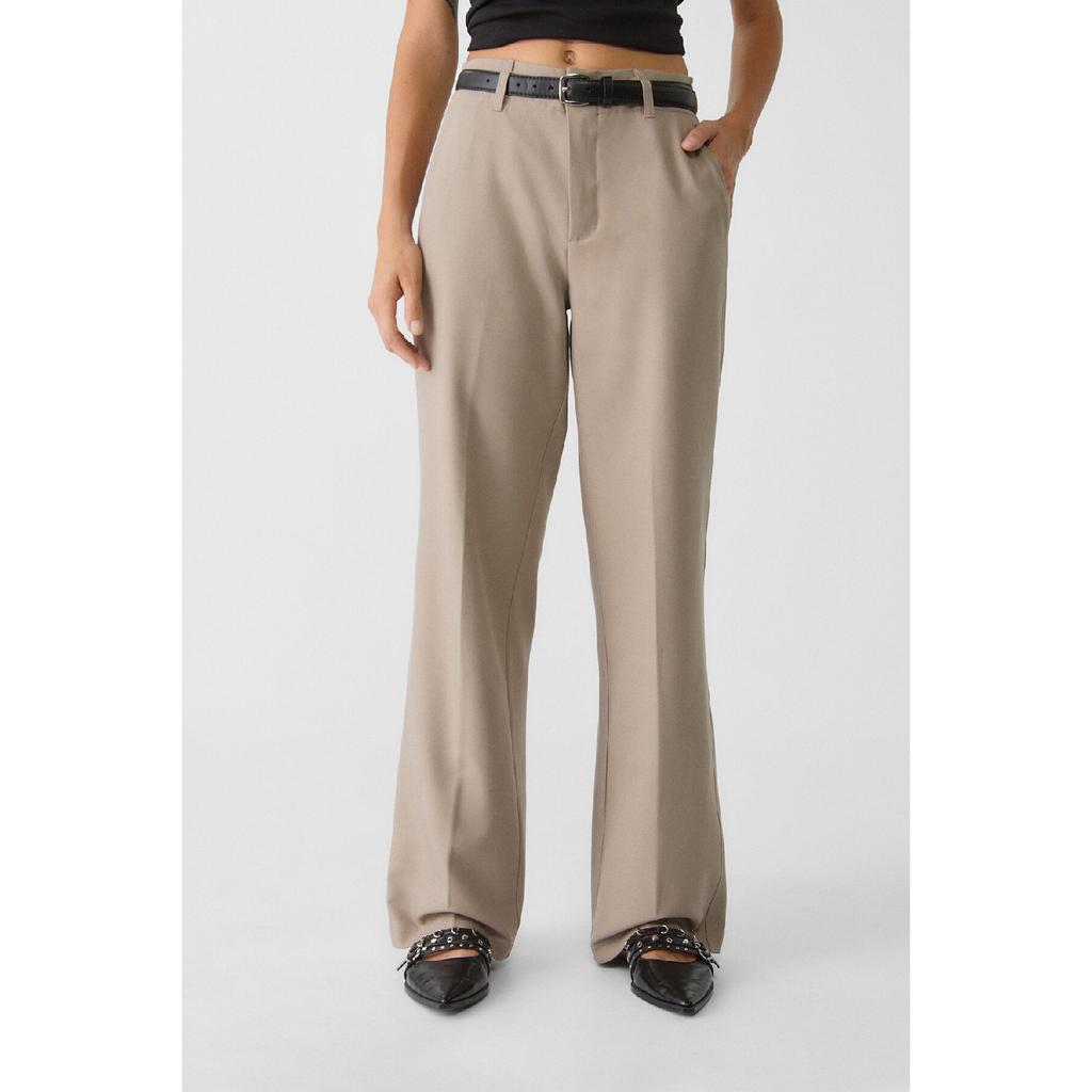 Straight Fit Fabric Pants