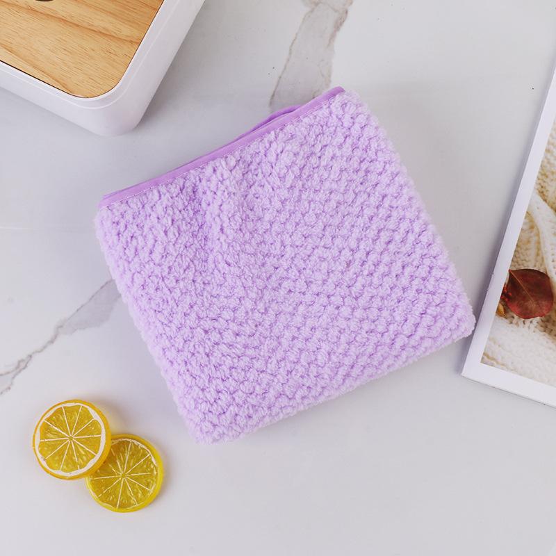 

Pineapple grid coral fleece towel bath towel absorbent towel adult home soft absorbent without hair loss face towel trimming 35 * 75 bare towel фиолетовый