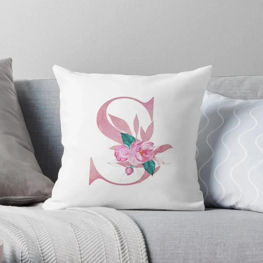 Office Sofa Car Cushion Cover Creative Abstract Letter Flower Print Luxury Home Decoration Pillow Cover