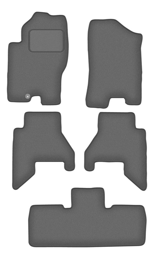 Tappetini auto in velluto grafite per: Nissan Pathfinder 7 posti (prima del lifting) (2005-2010)
