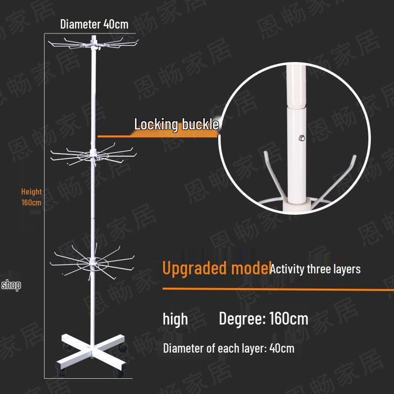 Multilayer Rotating Display Stand with Wheels for Jewelry, Socks, Keychains, Toothbrushes & Stationery