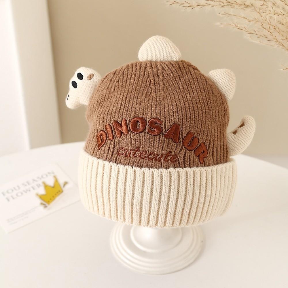 New Cute Cartoon Dinosaur Kid Pullover Hat Cold Proof Warm Ear Protection Hat Windproof Thickned Knitted Hat Winter