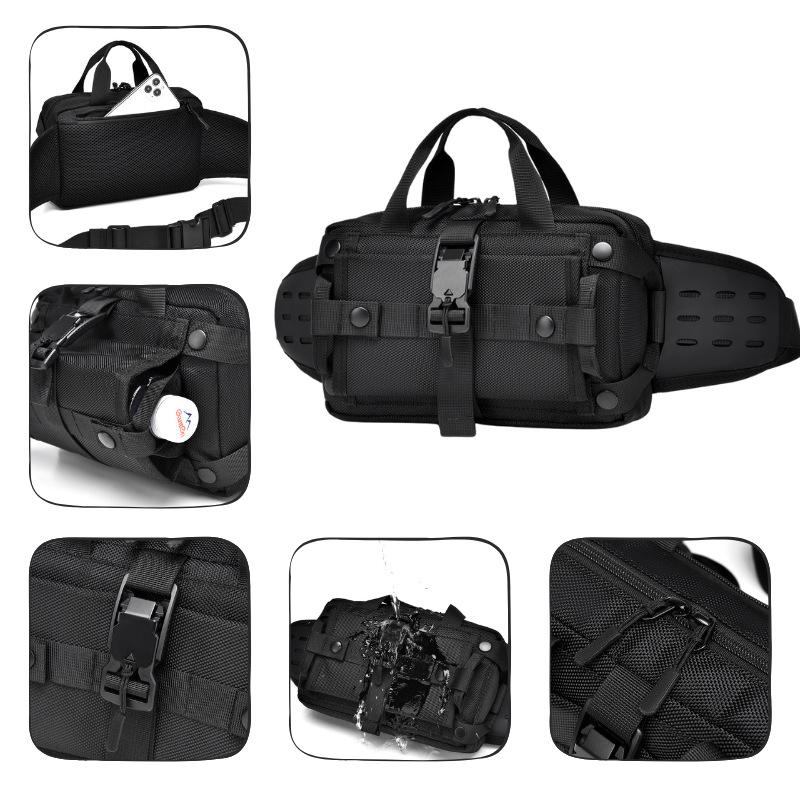 WEIXIER Men's Waterproof Sports Crossbody Waist Bag – Trendy Tactical Chest Pack, Outdoor Shoulder Bag for Phone and Essentials