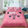 Kids Cat Duvet Cover Queen Size,Cartoon Kitten Sleeping on Crescent Moon Stars Night Dreams Polyester Comforter Cover for Kids
