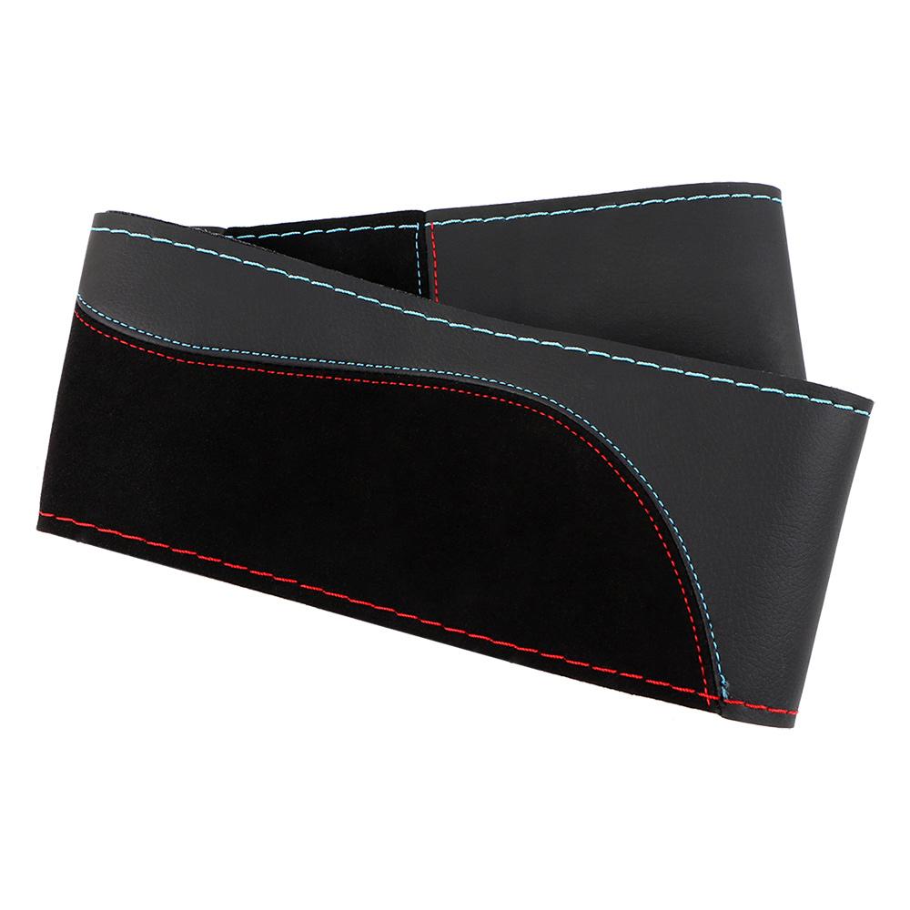 

O SHI CAR 38 см чехол на руль «сделай сам», износостойкий, мягкий, из искусственной кожи + замши, автомобильная оплетка на руль с иглами Red with Blue thread