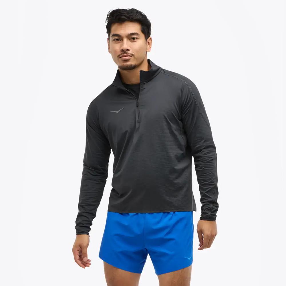 [hoka] Hoka Men s Glidetech Quarter Zip 1164156-BLK XS