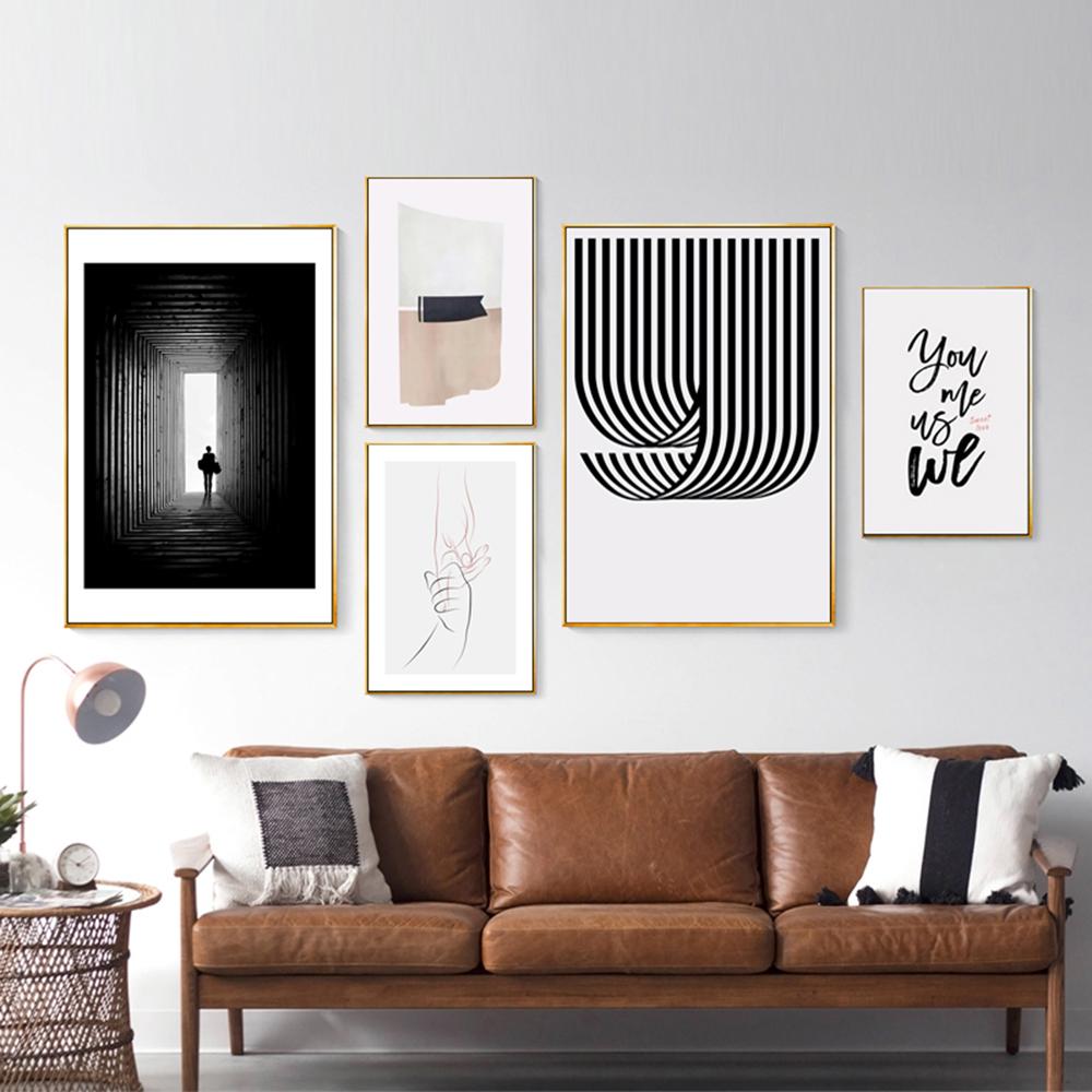 Nordic Minimalist Abstract Geometric Line Character Quotes Wall Canvas Posters Painting Prints For Living Room Art Decor
