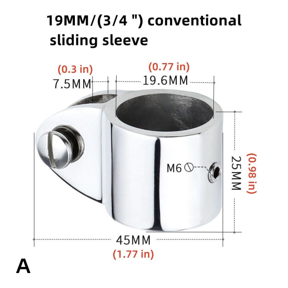 Pair of O.D. 19/20/22/25/30/32/38mm Boat Awning Umbrella Accessories Yacht Hardware 316 Stainless Steel Fixed Bracket Clamps