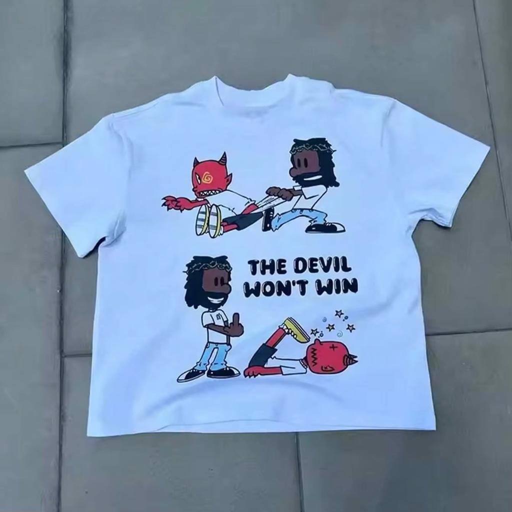 Y2K Style Print Cotton Short Sleeves T-Shirt Soft Breathable Men Women Round Neck Tee Vintage Y2K America Style Y2K Streetwear