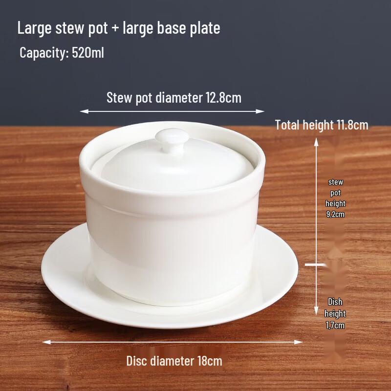 Chixing Pure White Ceramic Steaming Bowl with Lid