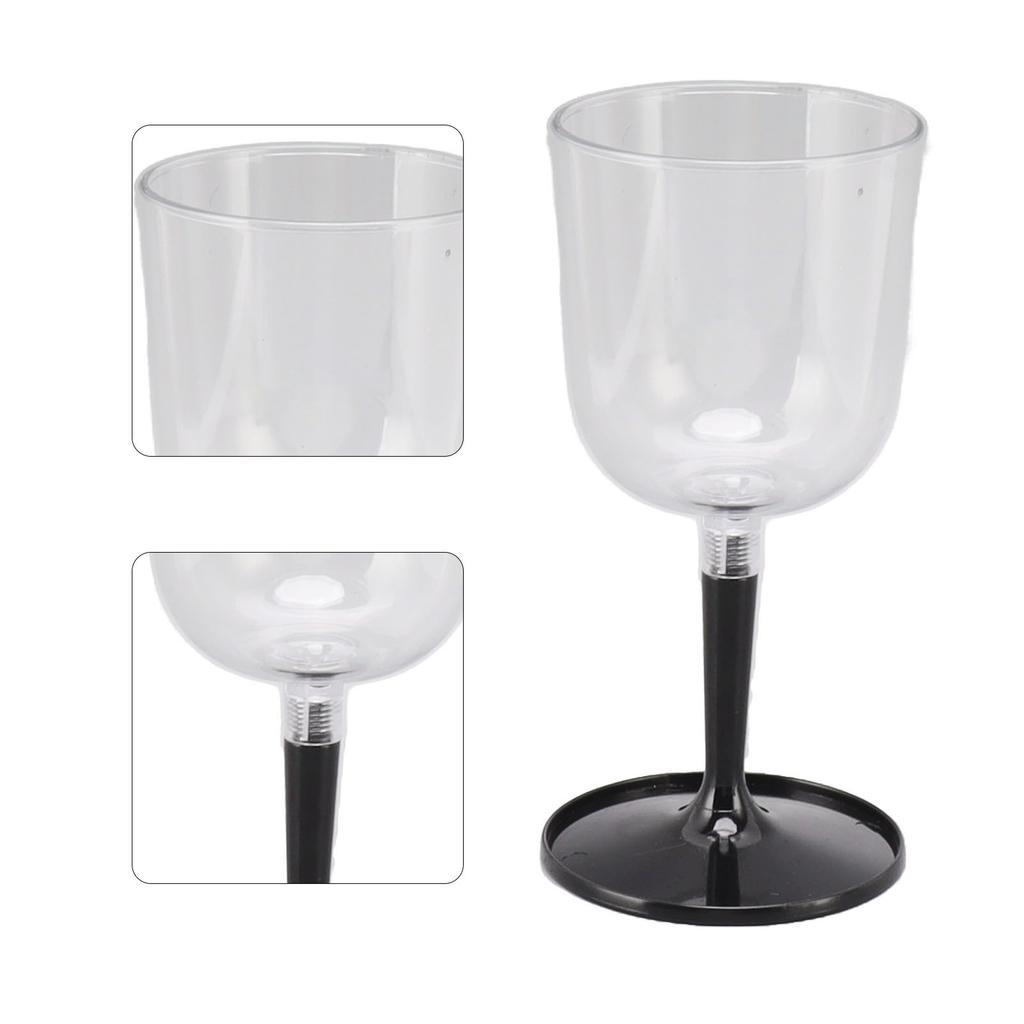 Portable Collapsible Wine Glass Shatterproof Clear Detachable Plastic Wine Glasses for Outdoor Camping Travel