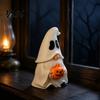 Cute Dark Style Decor Halloween Ghost Gnome Figurine, Creative Pumpkin Desk Ornament, 3D Printed Miniature Landscape Props Mini Statue for Home Shelf