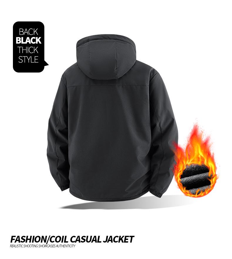 Men's Spring/Autumn Lightweight Hooded Workwear Jacket - European Size, Loose Fit, Casual Single-layer