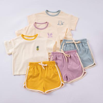 Boys and Girls Short Sleeve Shorts Cute Cartoon Pattern Casual Set 2025 Summer Kids Fashion Set