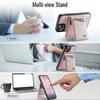 For iPhone 15 Plus Case AUTSPACE A12 Leather Phone Case with Detachable Card Bag