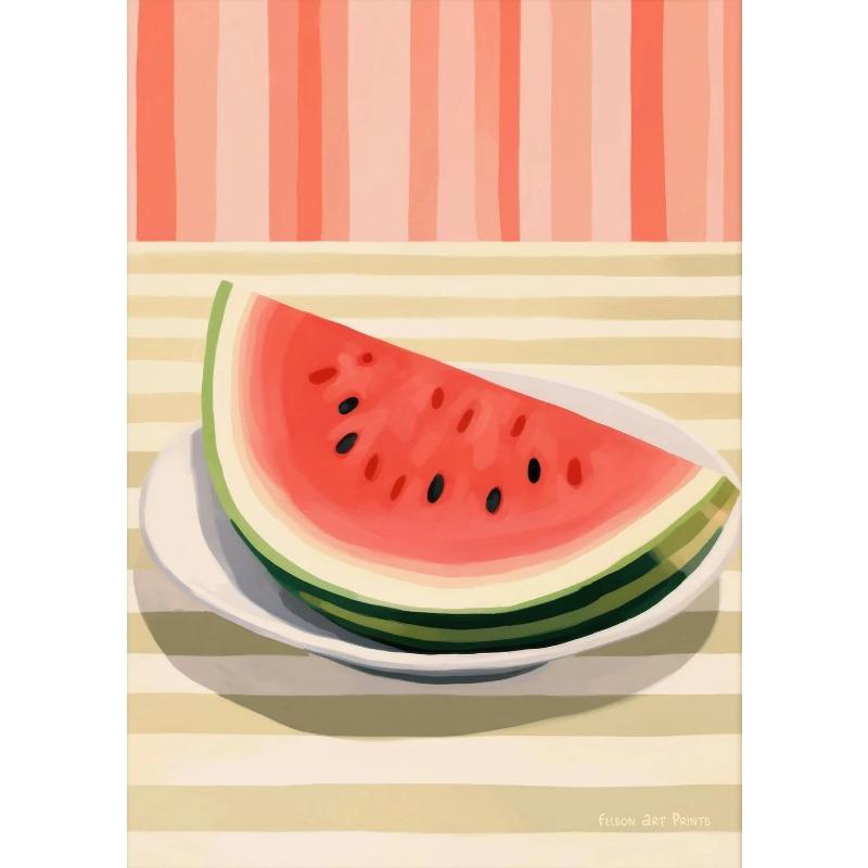 Minimalist Modern Abstract Fruit Poster Print Orange Peaches Strawberry Tomato Lemon Fig Canvas Painting Wall Art Home Decor