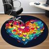 1pc Love Heart Office Round Area Rug, Indoor Mat Suitable ForOffice, Under Office Chairs Bedroom Living Room Home Decor, Room Deco T090