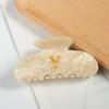 Creative Design 8.6Cm Cream-Coloured Letter Hair Clip Simple Acrylic Shark Clip Hair Accessories For Temperament Girls