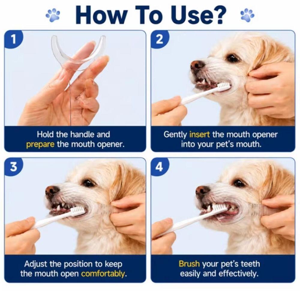 3/4Pcs Convenient Pet Oral Care Reusable Pet Tooth Brushing Helper Teeth Cleaning Tools Puppies