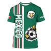 Mexiko Fußballmannschaften Aztekischer Adler 3D-Druck T-Shirt Herren National Patriotisch Sporttrikots Stil Atmungsaktiv Kurzarm Freizeitoberteile