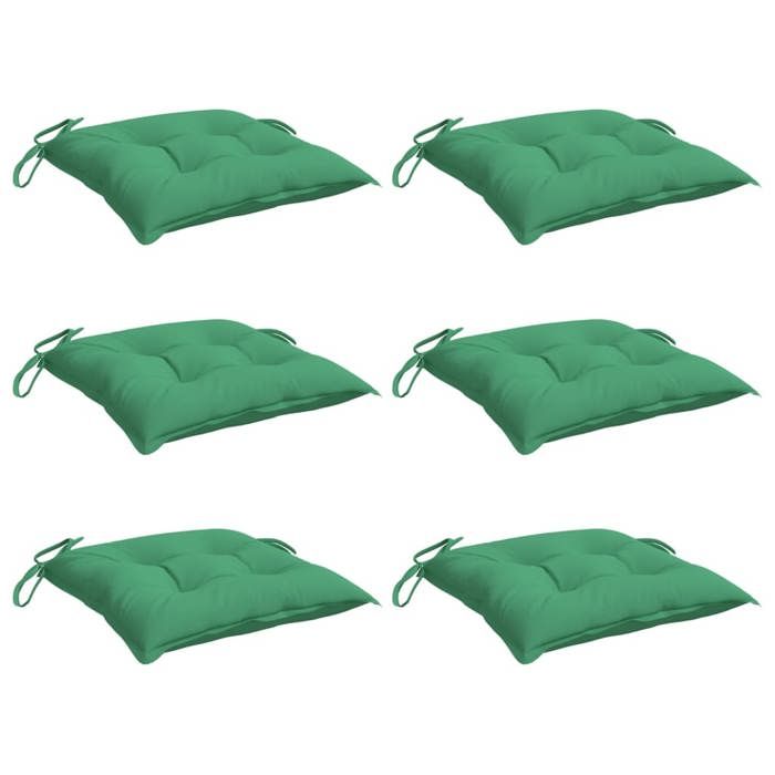 VidaXL Lot de 6 Coussins de Palette, Galette de Siège Imperméable, Coussin de Jardin, Décoration d'Extérieur Terrasse, Vert 361524