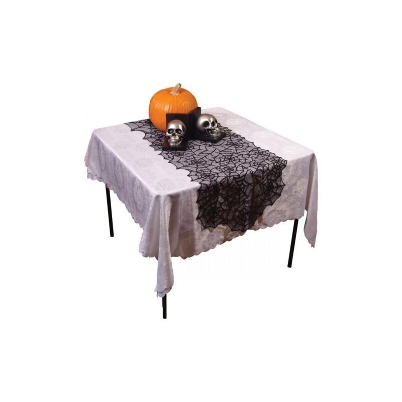 Halloween Spider Round Web Tablecloth Topper Premium Quality Classic Party Decor
