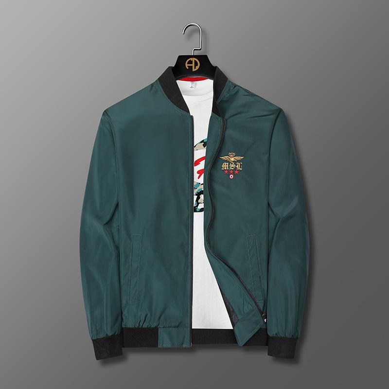 Men 'S Jacket Stand Collar Slim Embroidered Jacket