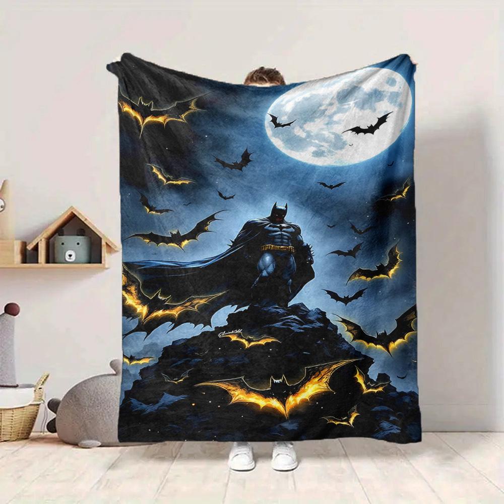 1pc Batman Blanket Lightweight Flannel Throw For Sofa, Bed, Travel, Camping, Livingroom, Office, Couch, Chair, And Bed