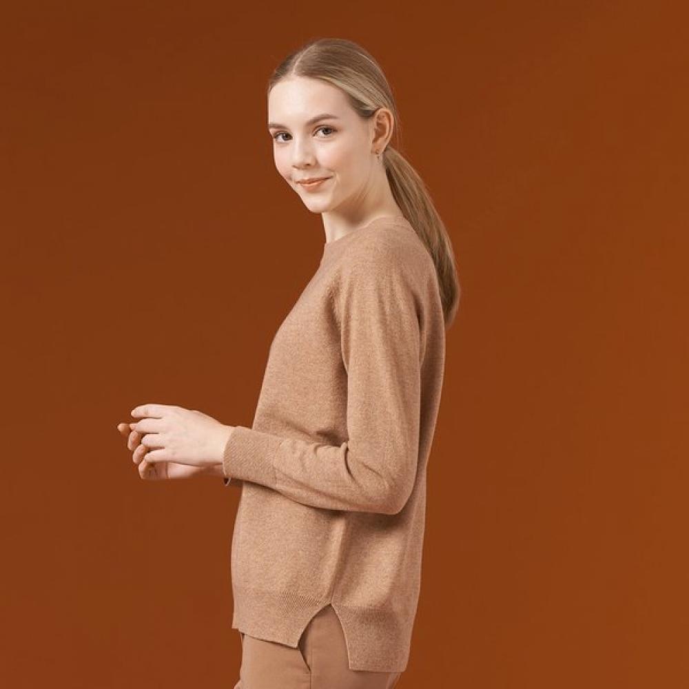 Dal Cashmere Pullover Camel Raglan Shoulder