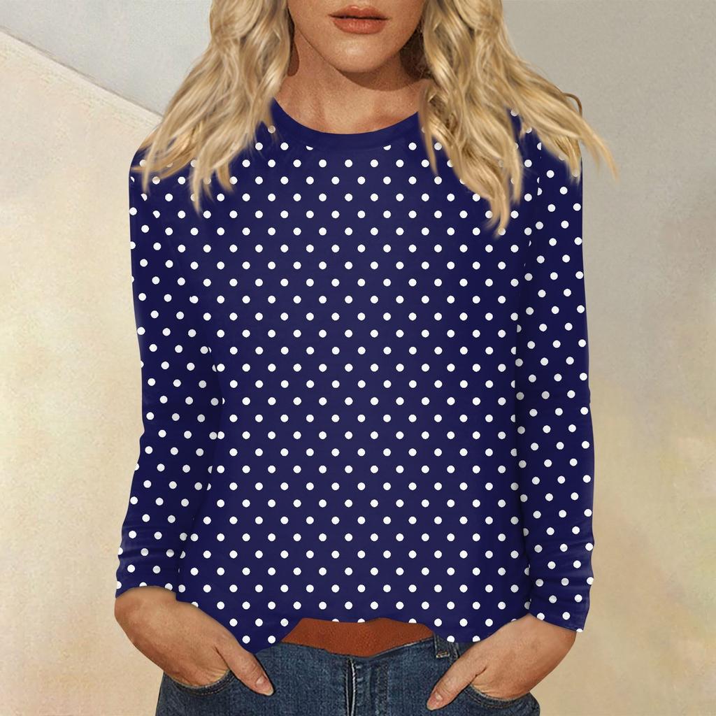 Women's Daily Casual Long-sleeved Printed O-neck Top