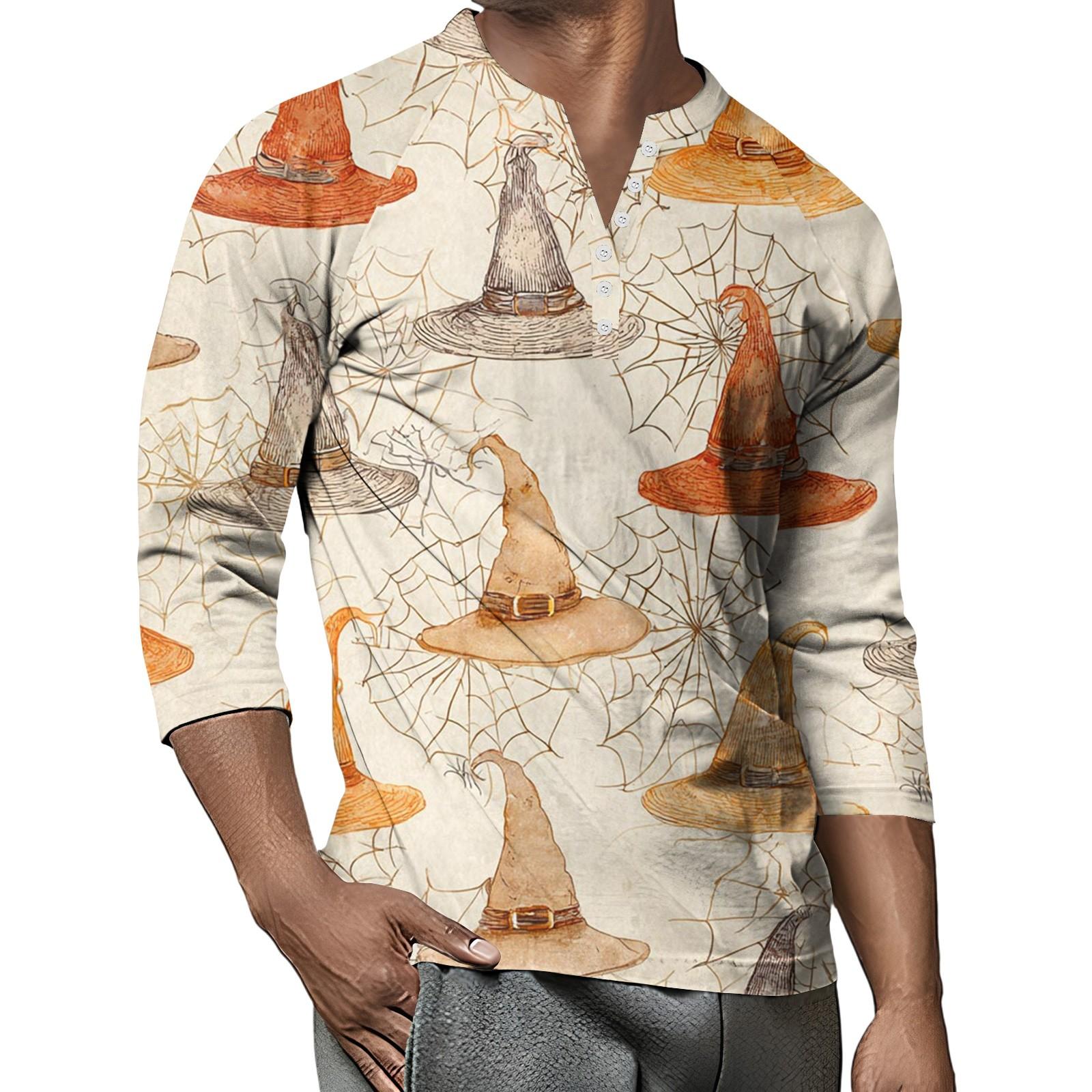 

Мужской контрастный топ реглан на пуговицах с рукавом 3/4 S белый