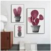 Nordic Pink Pineapple Painting Wall Pictures Home Decoration Posters And Prints Cactus Pot Plant Art Canvas Paintings No Frame