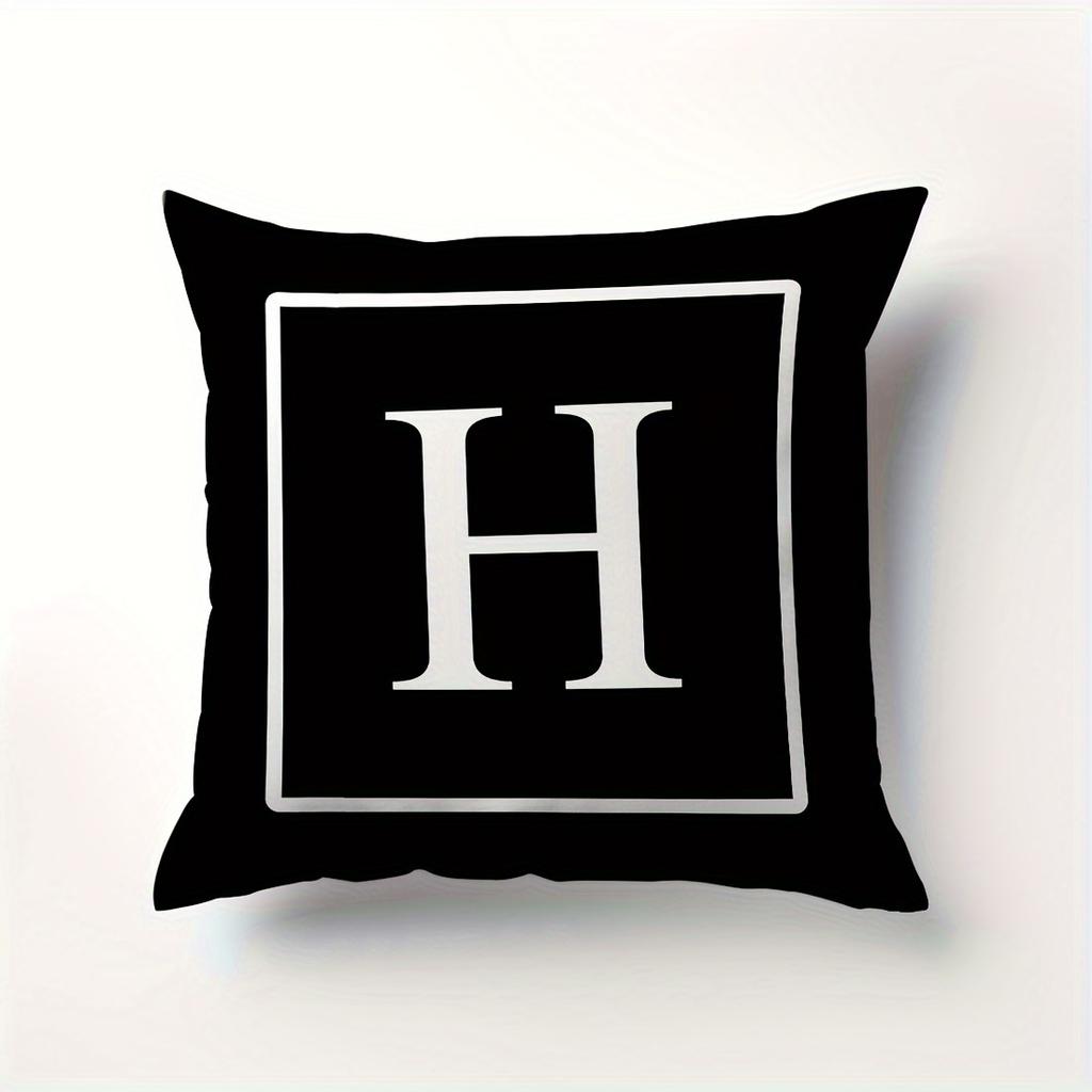 Minimalist Letter Pillow Cover Single Alphabet Print Cushion Case Personalized Initial Decor Pillow for Home Dorm