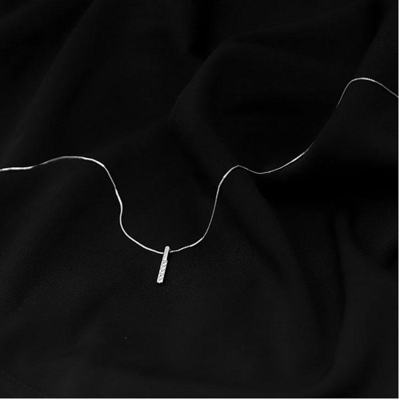 925 Silver Necklace Personality Charm Geometric Shape Pendant Choker Birthday Party Gift for Women Exquisite Jewelry