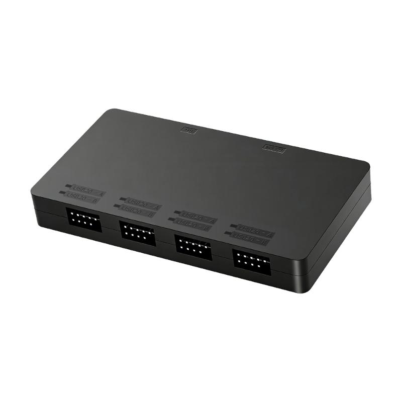 

4-портовий USB 2.0 9-контактний адаптер-розгалужувач, магнітна основа для ПК, ноутбука, материнської плати, кілька роз ємів для гаджетів, управління кабелями 1