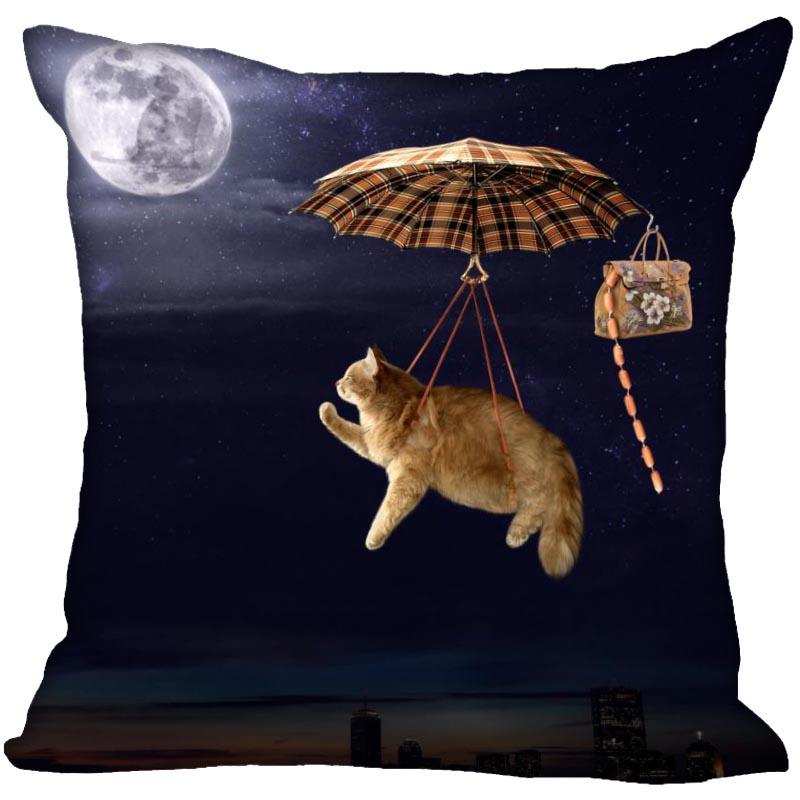 Bedroom Home Office Decor Pillowcase Square  Funny Cat Animal