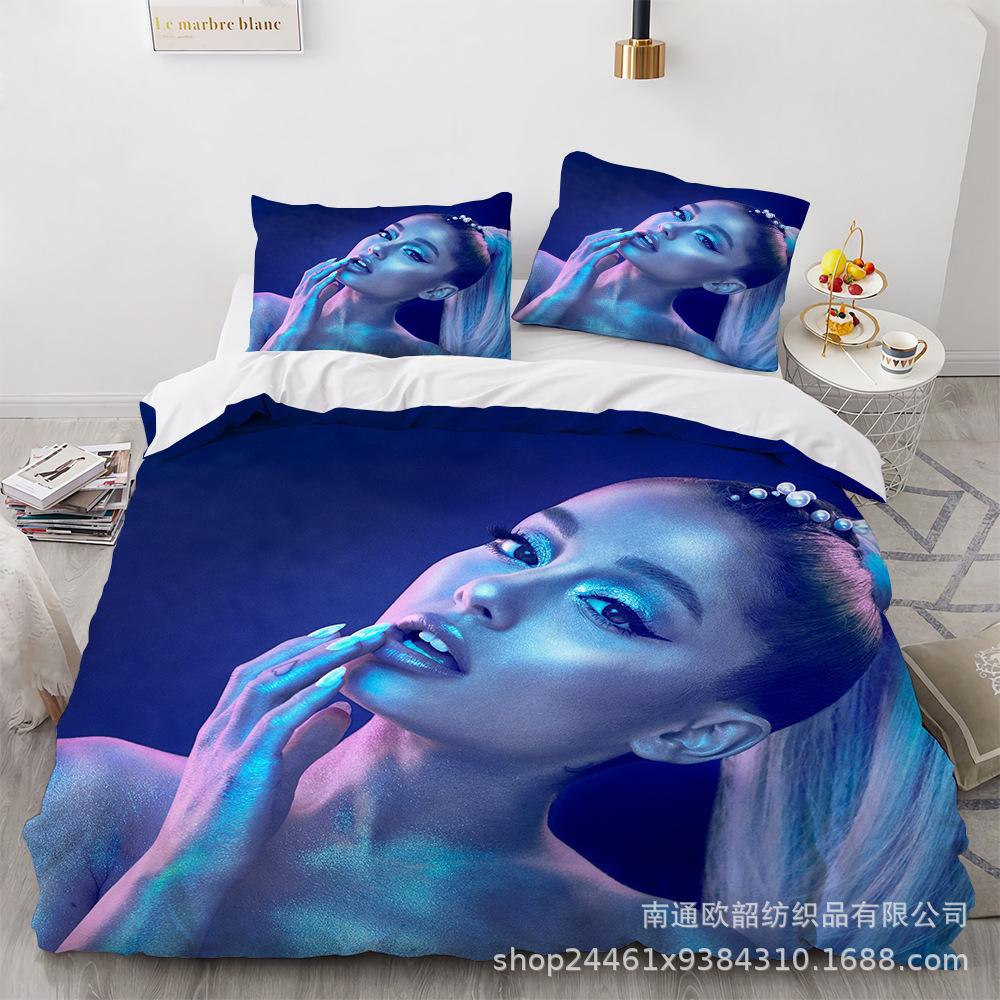 Three-Piece 3D Digital Printing Arianagrande Quilt Cover Home Textile Four-Piece Set