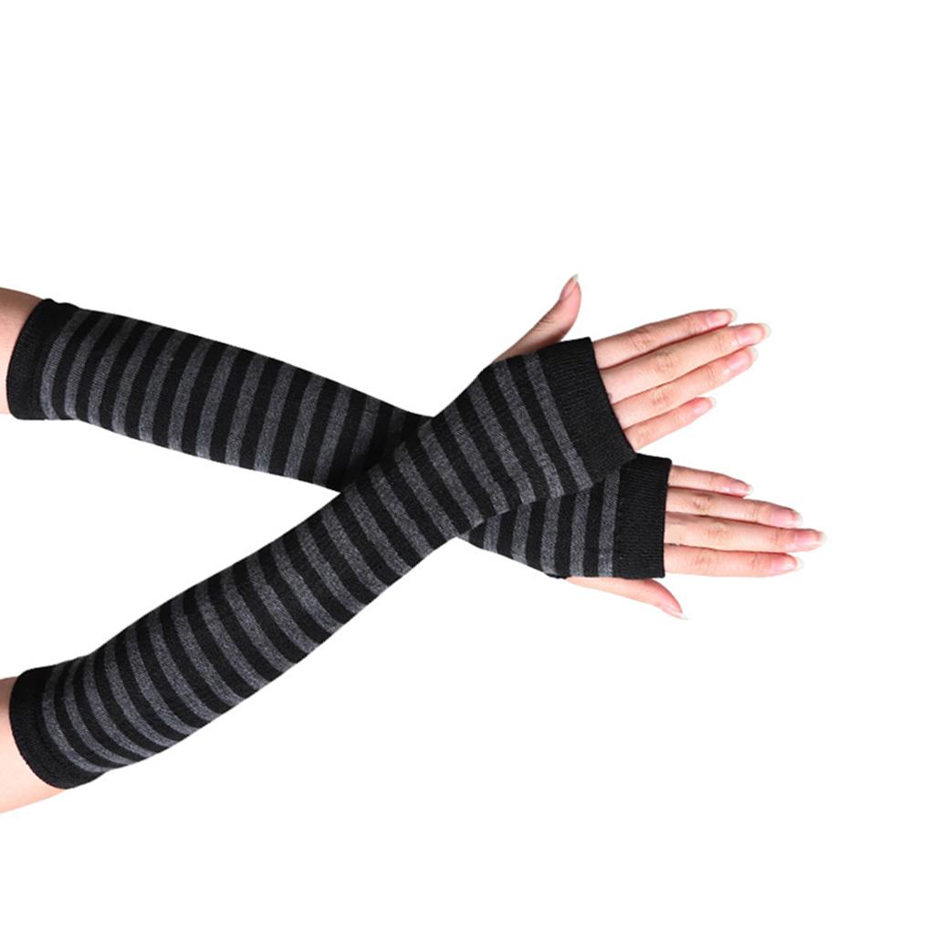 1 Pair Girl Fingerless Glove Simple Style Comfortable Knit Gloves Knitting Craft Girls Arm Covers Hand Cover for Outdoor Wearing