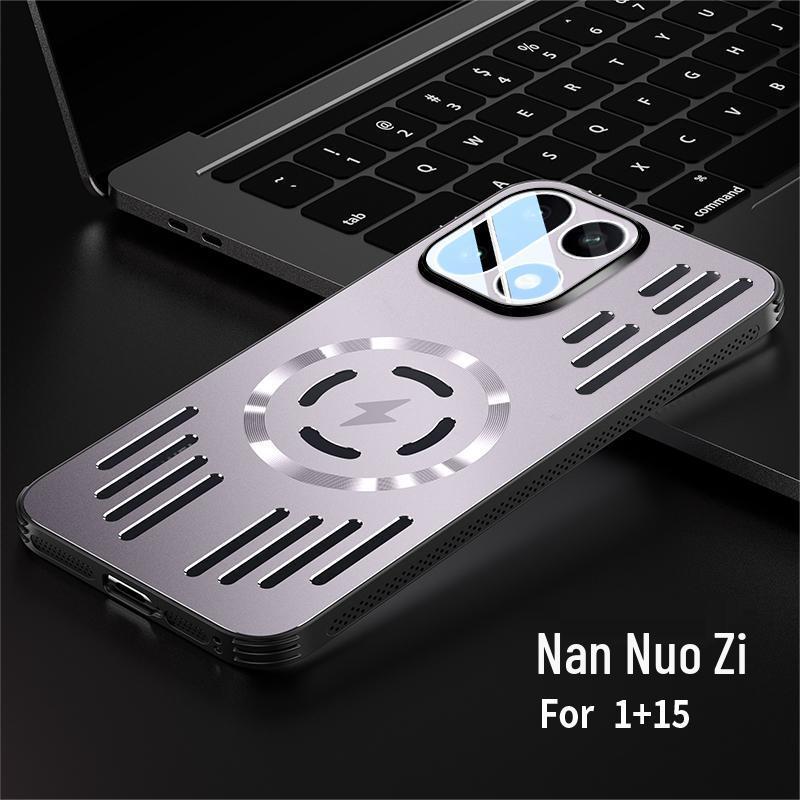 OnePlus 15 Stoßfeste Airbag-Hülle: Eisaluminium, Magnetische Wärmeableitung, Mattes Metall, Leichtgewicht.