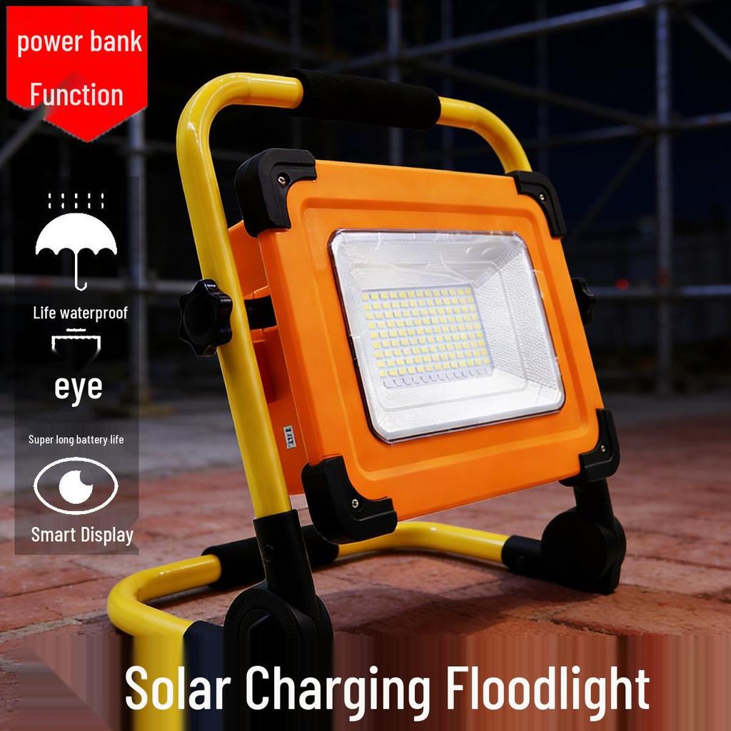 Solar LED Work Light - Portable, Super Bright, Rechargeable Outdoor Lamp for Camping and Emergencies
