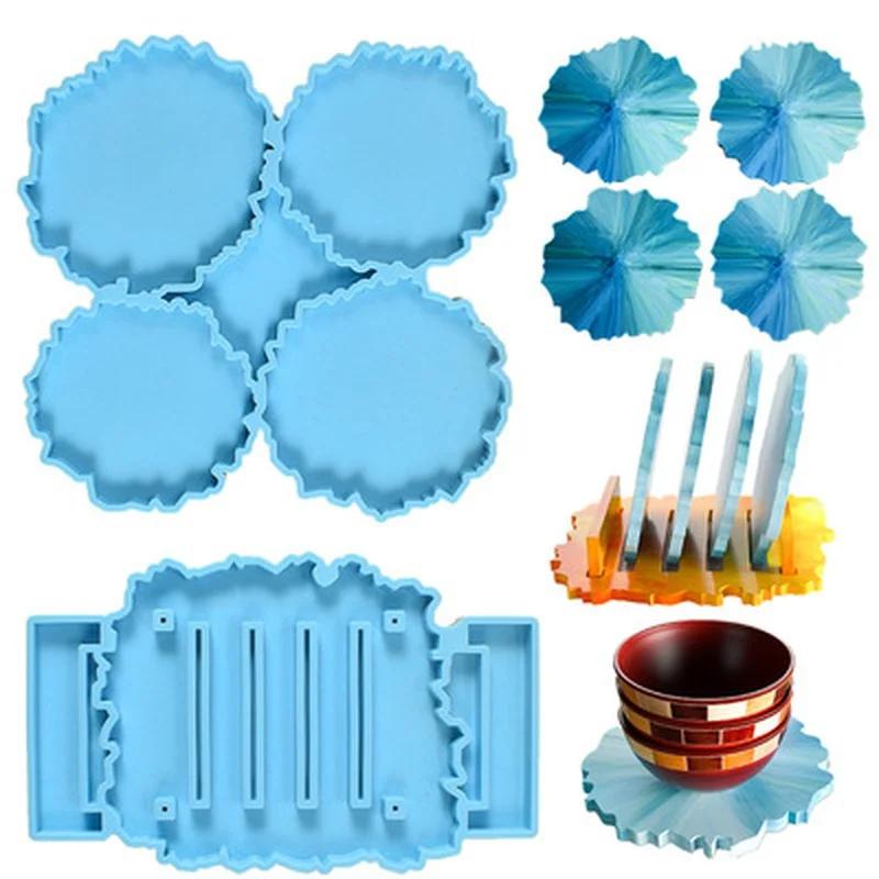 DIY Crafts Coaster Resin Molds Set Coaster Stand Silicone Mold Cup Mat Epoxy Resin Casting Cup Stand Holder Mold Silicon Mold