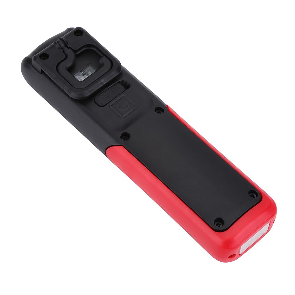 Portable USB Rechargeable LED COB Working Lamp Light Outdoor Magnet Hook Flashlight(Red)