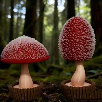 New Miniature 3D Printing Glow-In-The-Dark Mushroom Styling Ornament Toy Creative Mini Mushroom Model Desktop Decorations