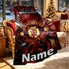 Custom Name Personalized Manchester United Print Blanket, Home Decor, Bedroom, Sofa, Camping, Couch, Gifts for Birthday Christmas