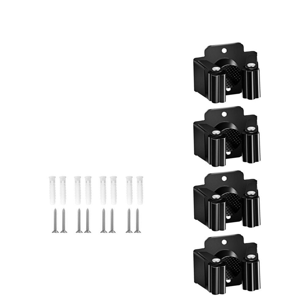 

4Pcs Hanging Mop Broom Holder with Screws Brush Broom Hanger Mop Storage Clips Rack Garden Clip