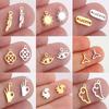 Teamer 5pcs Stainless Steel Feather Lucky Celtics Knot Charm Wholesale Eye OK Gesture Spiral Sun DIY Charms for Jewelry Making