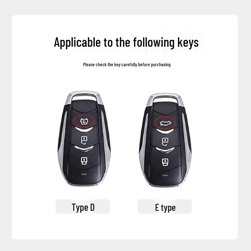 Car Key Case with Metal Buckle for 18-20 Dongfeng Fengguang 580/500/560 Remote Control