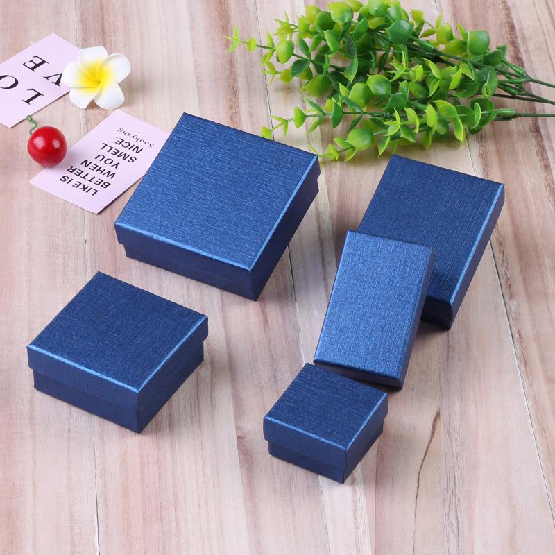 5pcs Paper Jewelry Box For Ring Earrings Pendant 9x9x3cm Display Packaging Wedding Birthday Party Gifts Organizer Holder Boxes