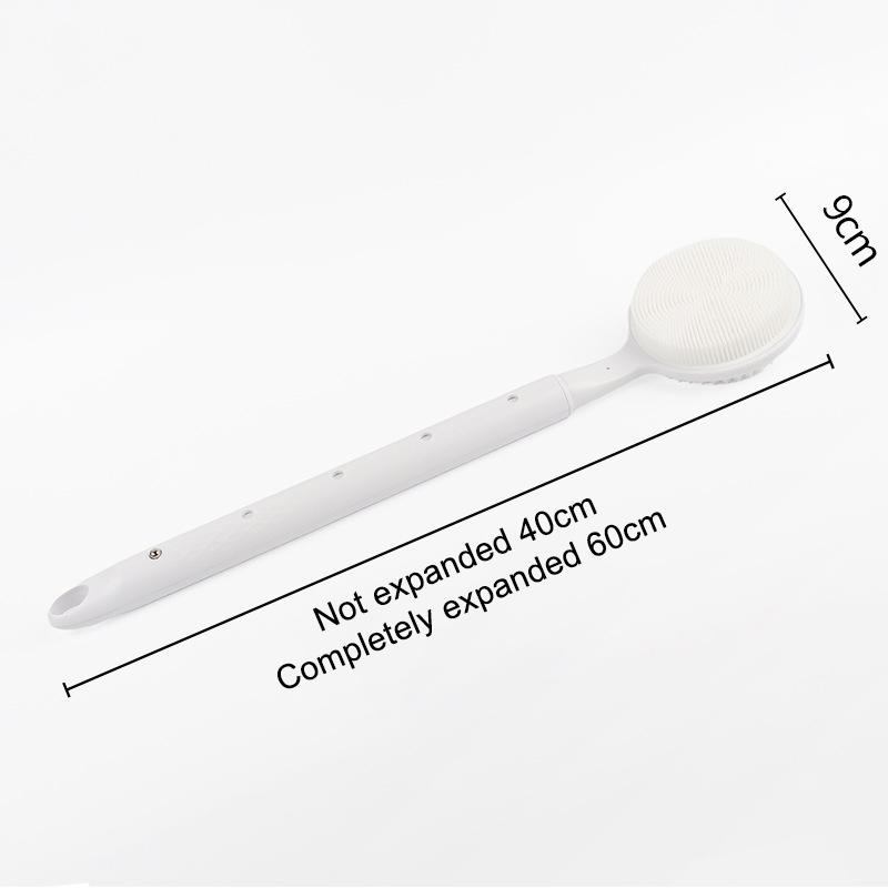 

Силиконовая щетка для спины для душа, щетка для тела с телескопической регулируемой длинной ручкой, двусторонняя щетка для душа белый
