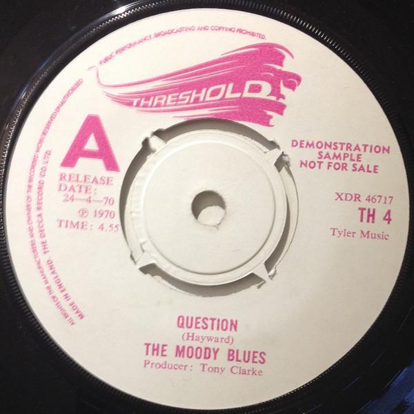 7inch Record MOODY BLUES - Question TH4 Threshold 1970 UK Rock Used